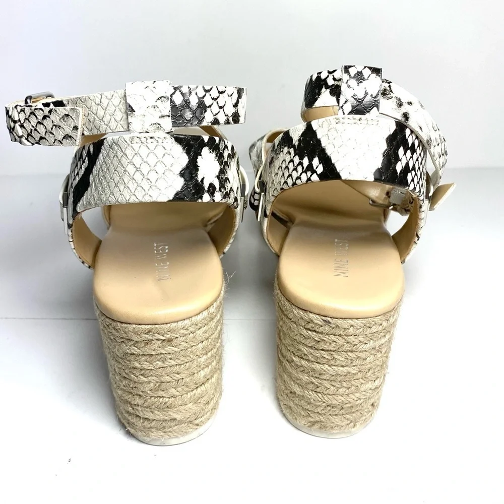 Nine West Wedge Espadrille Beige Snake Print‎ 10M